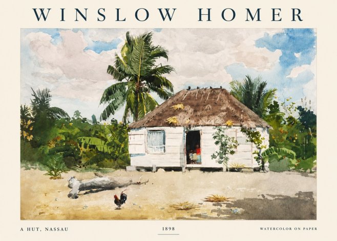 Winslow Homer A Hut, Nassau No3 - Poszter