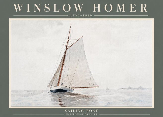 Winslow Homer Sailing Boat No5 - Poszter