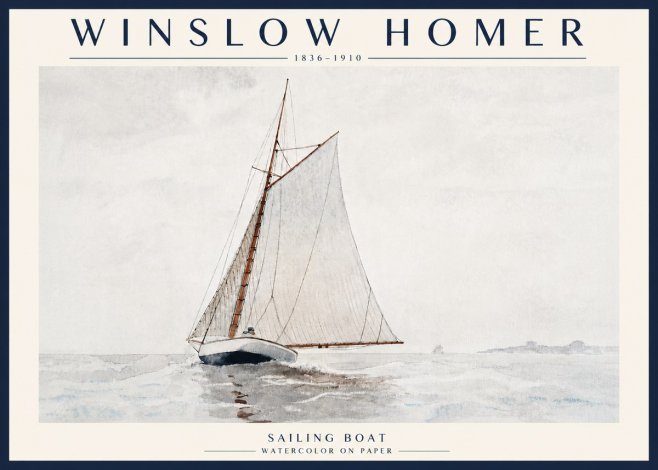 Winslow Homer Sailing Boat No6 - Poszter