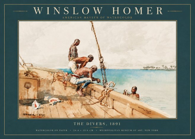 Winslow Homer The Divers (1891) No5 - Poszter