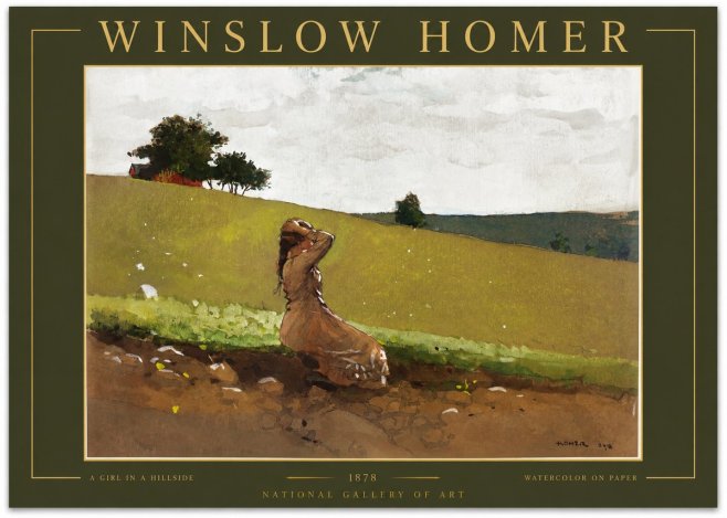Winslow Homer A Girl in a Hillside No2 - Poszter