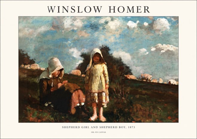 Winslow Homer Shepherd Girl and Shepherd Boy, 1873 No1 - Poszter