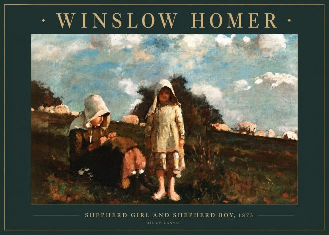 Winslow Homer Shepherd Girl and Shepherd Boy, 1873 No2 - Poszter