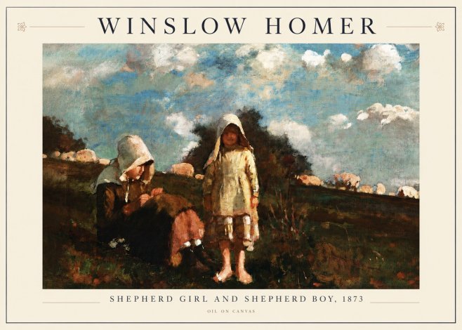 Winslow Homer Shepherd Girl and Shepherd Boy, 1873 No3 - Poszter