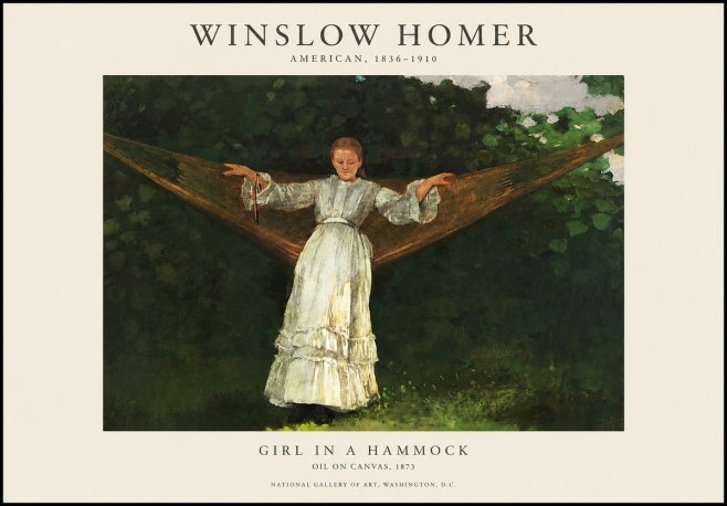 Winslow Homer Girl in a Hammock No1 - Poszter