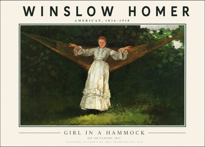 Winslow Homer Girl in a Hammock No2 - Poszter