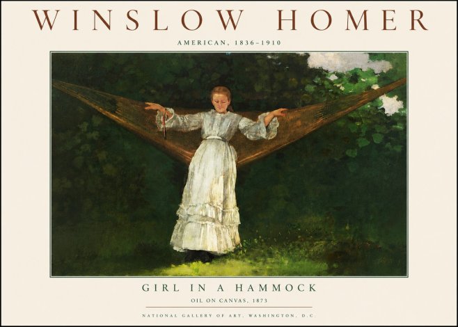 Winslow Homer Girl in a Hammock No3 - Poszter