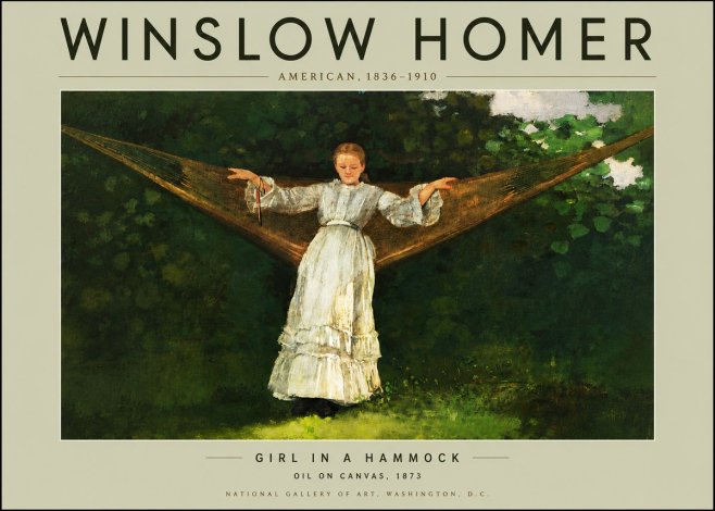 Winslow Homer Girl in a Hammock No4 - Poszter