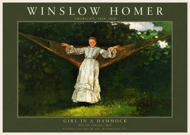 Winslow Homer Girl in a Hammock No5 - Poszter