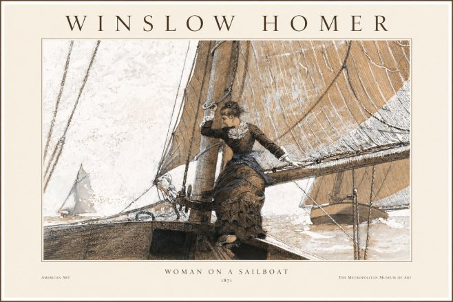 Winslow Homer Woman on a Sailboat No1 - Poszter