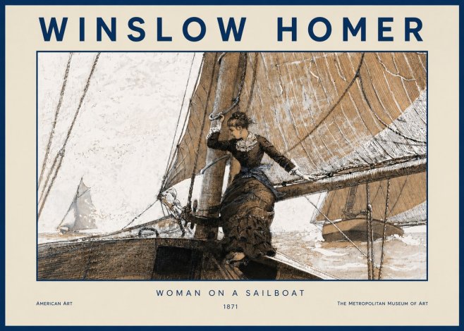 Winslow Homer Woman on a Sailboat No2 - Poszter