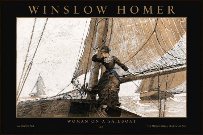 Winslow Homer Woman on a Sailboat No3 - Poszter