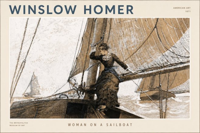 Winslow Homer Woman on a Sailboat No4 - Poszter