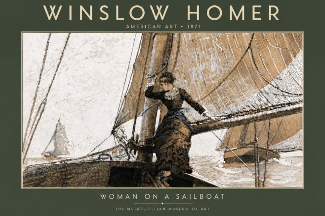 Winslow Homer Woman on a Sailboat No5 - Poszter