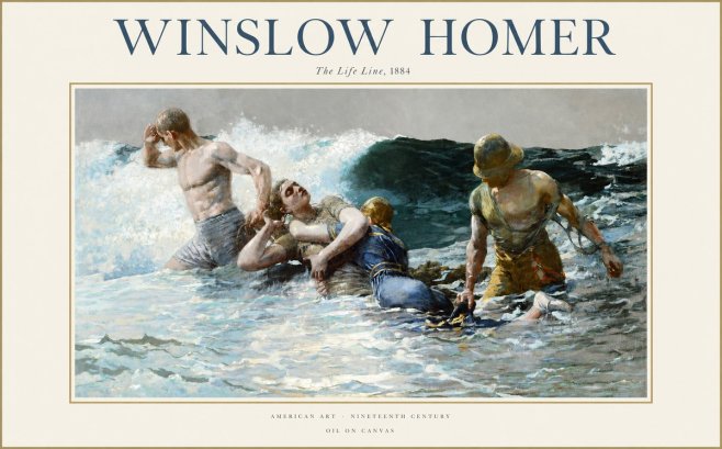 Winslow Homer The Life Line No1 - Poszter