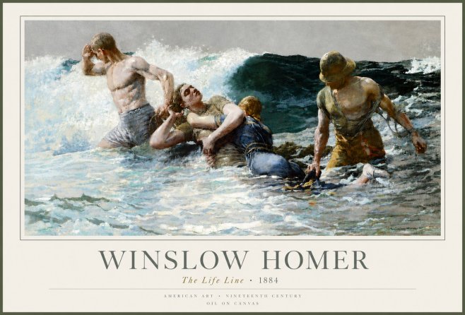 Winslow Homer The Life Line No3 - Poszter