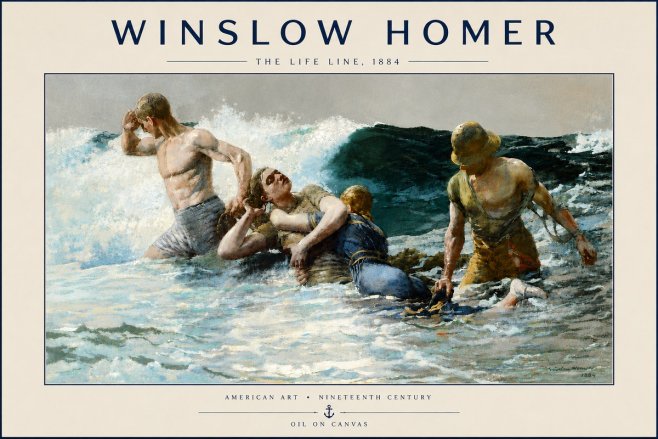 Winslow Homer The Life Line No5 - Poszter