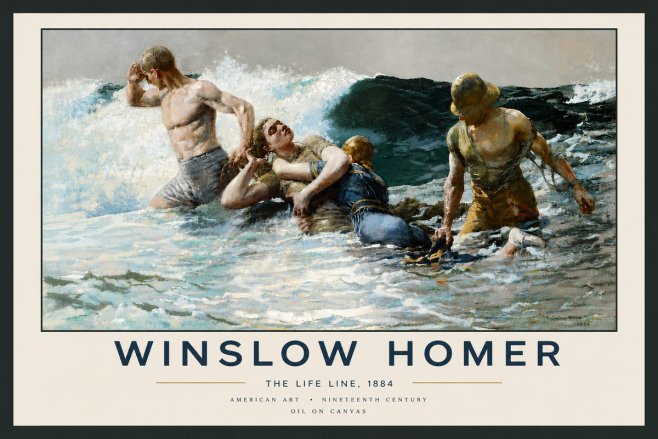 Winslow Homer The Life Line No6 - Poszter