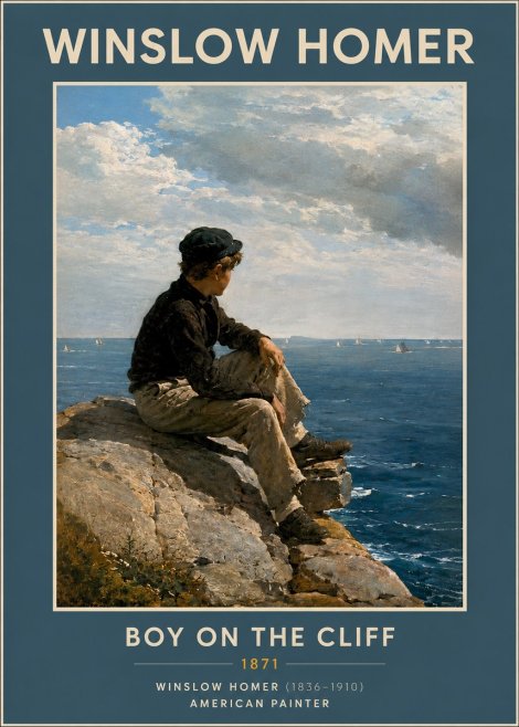 Winslow Homer Boy on the Cliff No2 - Poszter