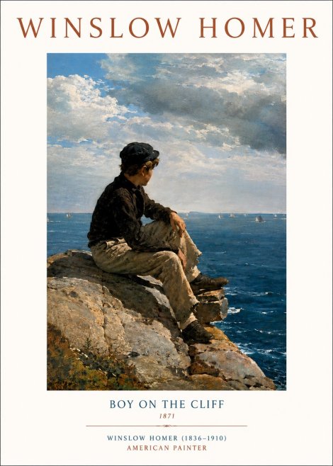 Winslow Homer Boy on the Cliff No3 - Poszter