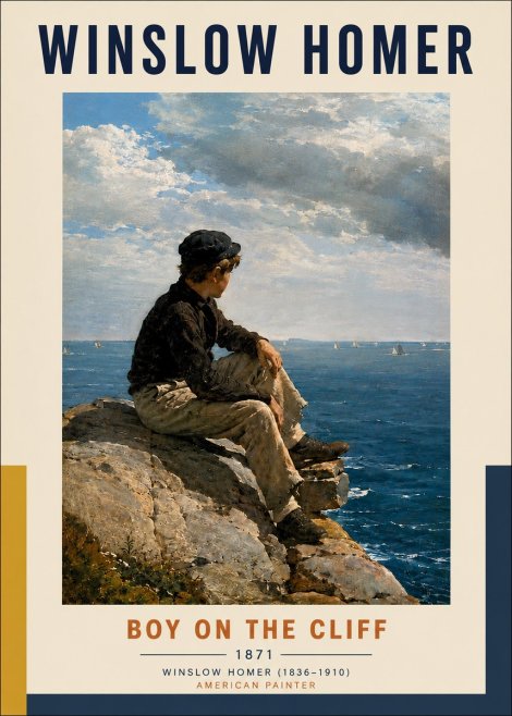 Winslow Homer Boy on the Cliff No4 - Poszter