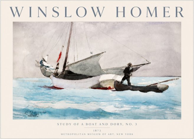 Winslow Homer Study of a Boat and Dory Watercolor, No. 3 No3 - Poszter