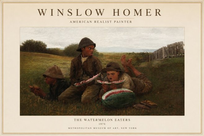 Winslow Homer The Watermelon Eaters No1 - Poszter