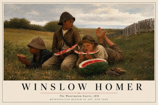 Winslow Homer The Watermelon Eaters No3 - Poszter