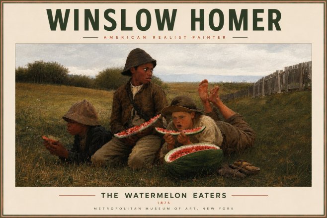 Winslow Homer The Watermelon Eaters No5 - Poszter