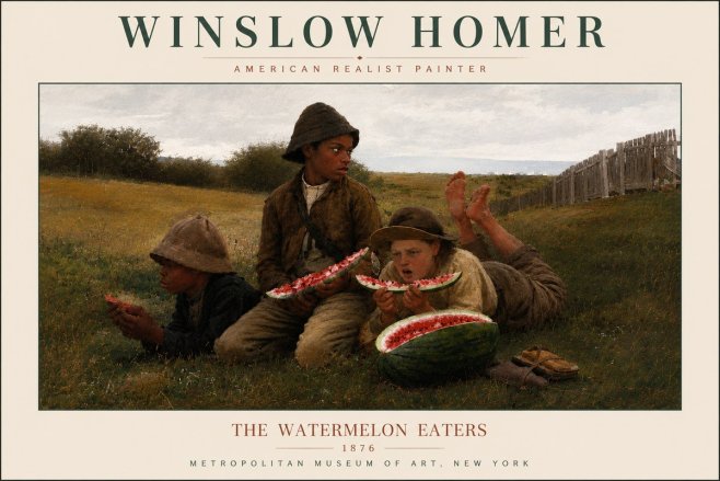 Winslow Homer The Watermelon Eaters No6 - Poszter