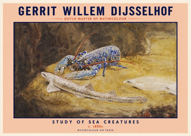 Gerrit Willem Dijsselhof Study of Sea Creatures No2 - Poszter