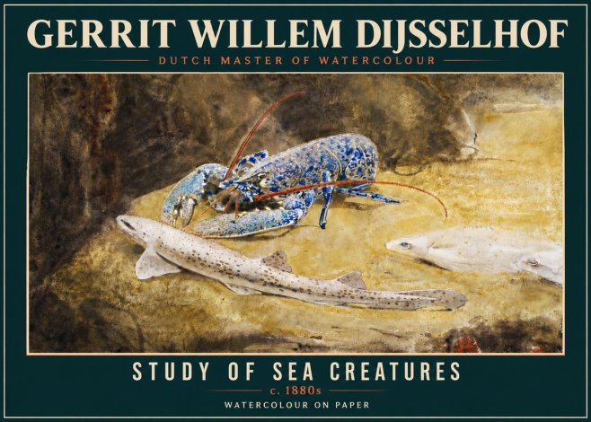 Gerrit Willem Dijsselhof Study of Sea Creatures No4 - Poszter