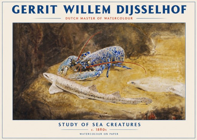 Gerrit Willem Dijsselhof Study of Sea Creatures No5 - Poszter