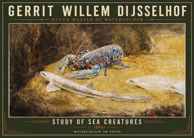 Gerrit Willem Dijsselhof Study of Sea Creatures No6 - Poszter