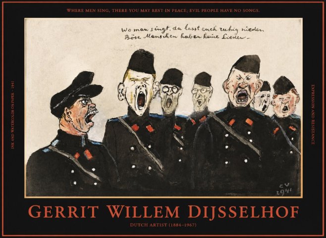 Gerrit Willem Dijsselhof Where Men Sing, There You May Rest in Peace; Evil People Have No Songs. No1 - Poszter