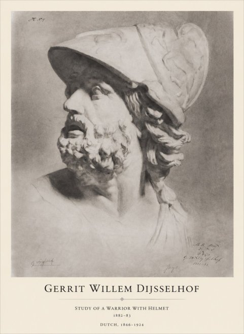 Gerrit Willem Dijsselhof Study of a Warrior with Helmet No1 - Poszter