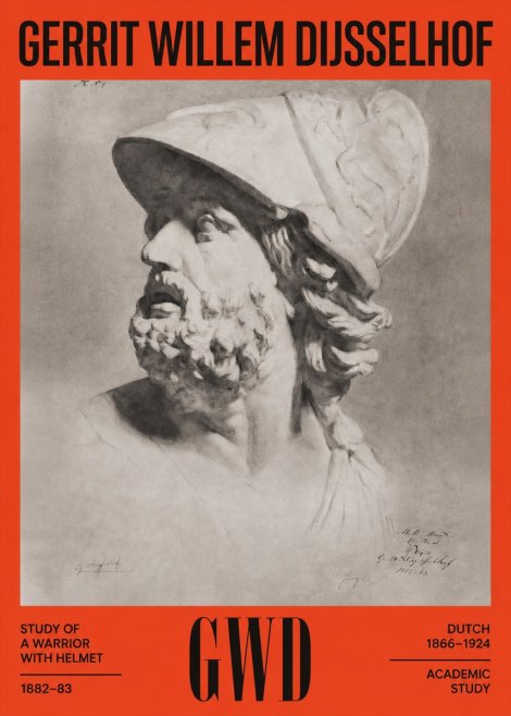 Gerrit Willem Dijsselhof Study of a Warrior with Helmet No2 - Poszter
