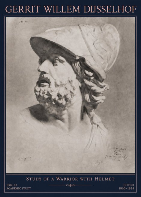 Gerrit Willem Dijsselhof Study of a Warrior with Helmet No3 - Poszter