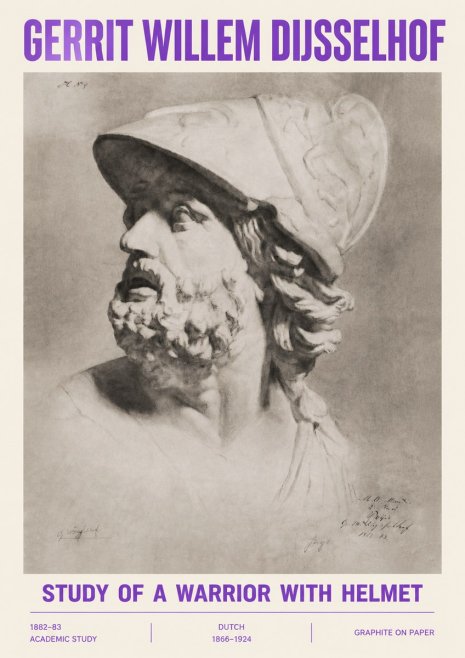 Gerrit Willem Dijsselhof Study of a Warrior with Helmet No4 - Poszter