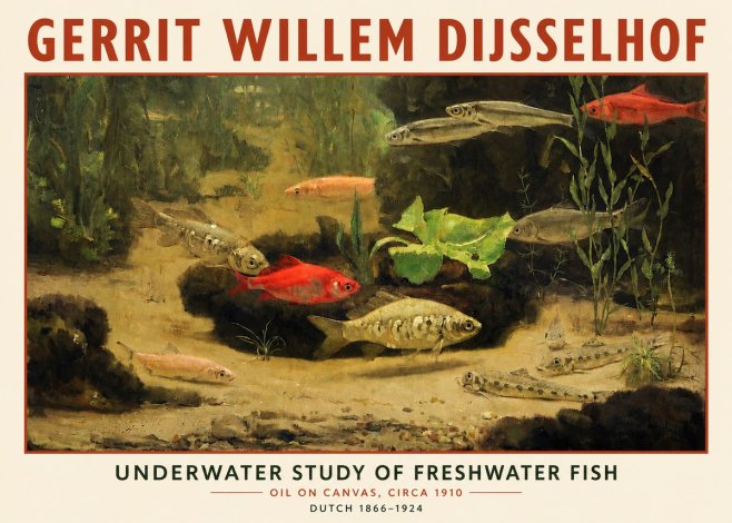 Gerrit Willem Dijsselhof Underwater Study of Freshwater Fish No3 - Poszter