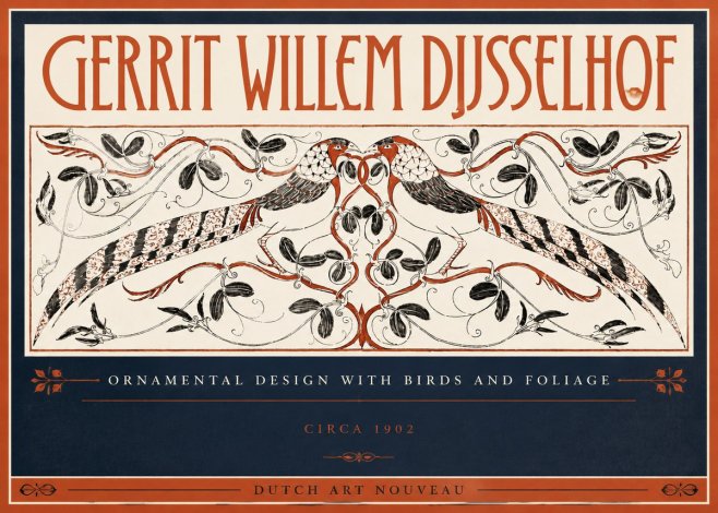 Gerrit Willem Dijsselhof Ornamental Design with Birds and Foliage No5 - Poszter