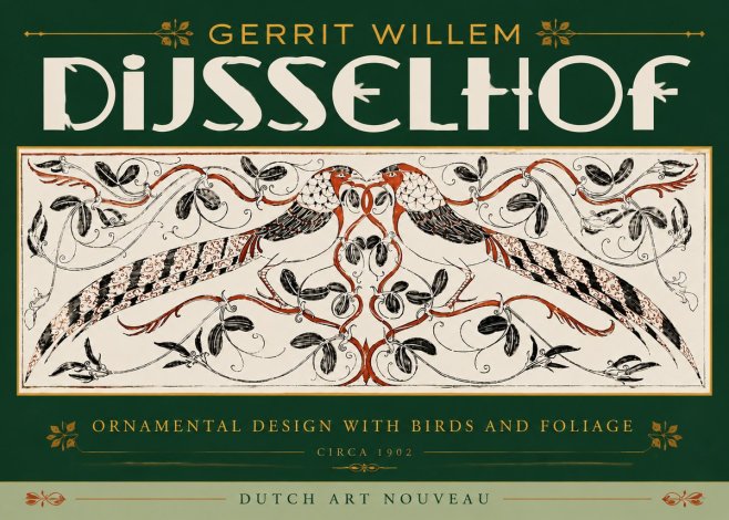 Gerrit Willem Dijsselhof Ornamental Design with Birds and Foliage No6 - Poszter