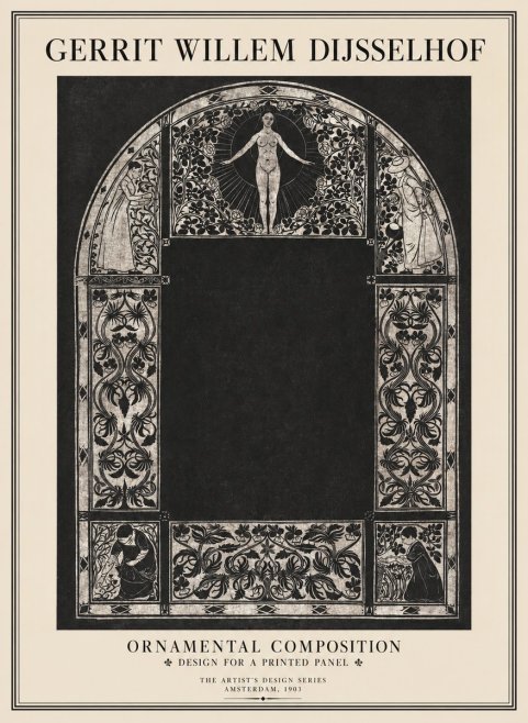 Gerrit Willem Dijsselhof Ornamental Composition - Design for a Printed Panel No1 - Poszter