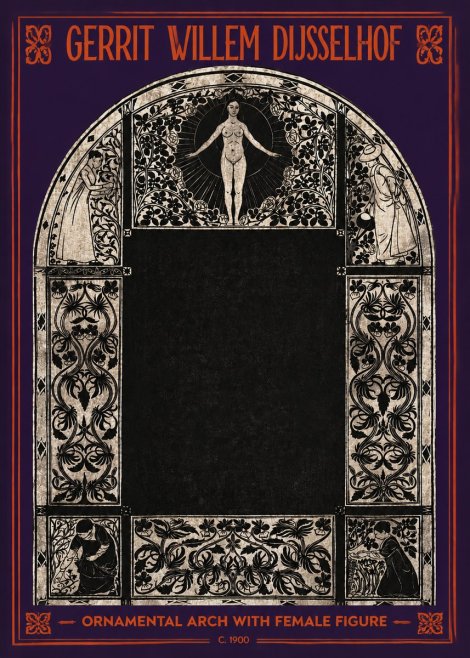 Gerrit Willem Dijsselhof Ornamental Composition - Design for a Printed Panel No5 - Poszter
