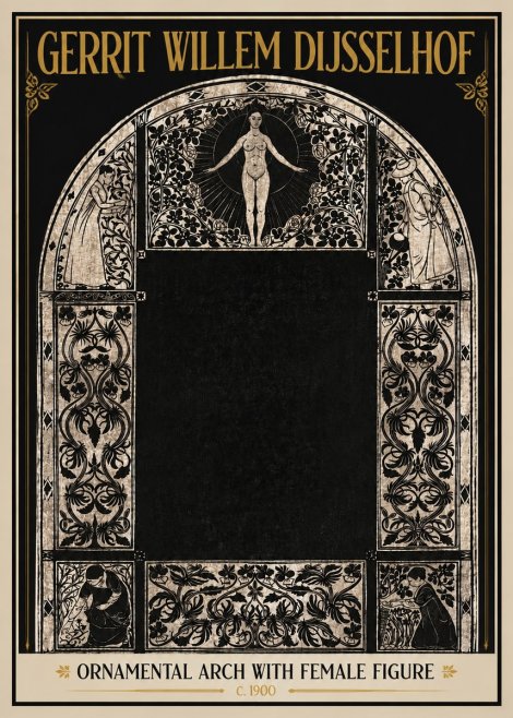 Gerrit Willem Dijsselhof Ornamental Composition - Design for a Printed Panel No6 - Poszter
