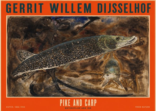 Gerrit Willem Dijsselhof Pike and Carp No2 - Poszter