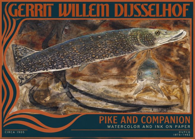 Gerrit Willem Dijsselhof Pike and Carp No4 - Poszter