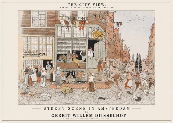 Gerrit Willem Dijsselhof Street Scene in Amsterdam No1 - Poszter