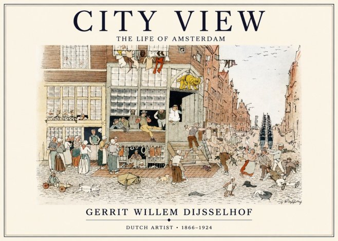 Gerrit Willem Dijsselhof Street Scene in Amsterdam No2 - Poszter