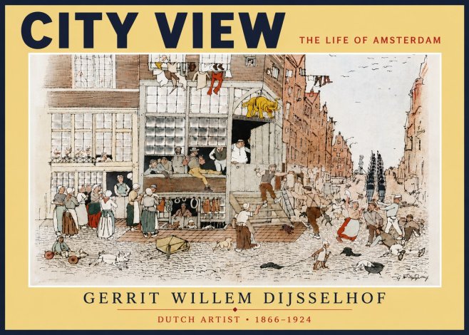 Gerrit Willem Dijsselhof Street Scene in Amsterdam No6 - Poszter